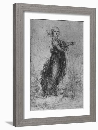 'A Young Woman Pointing', c1480 (1945)-Leonardo Da Vinci-Framed Giclee Print