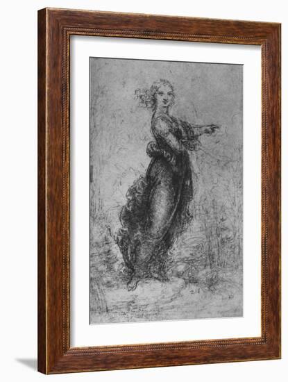 'A Young Woman Pointing', c1480 (1945)-Leonardo Da Vinci-Framed Giclee Print