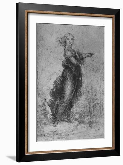 'A Young Woman Pointing', c1480 (1945)-Leonardo Da Vinci-Framed Giclee Print