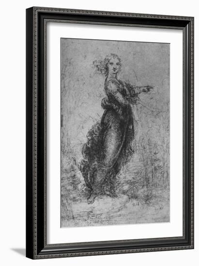 'A Young Woman Pointing', c1480 (1945)-Leonardo Da Vinci-Framed Giclee Print