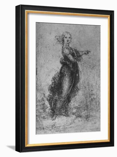 'A Young Woman Pointing', c1480 (1945)-Leonardo Da Vinci-Framed Giclee Print