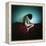 A Young Woman Sat on a Red Bed Sheet-Rafal Bednarz-Framed Premier Image Canvas