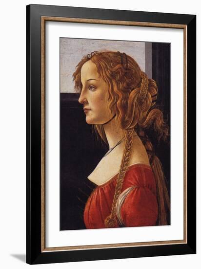 A Young Woman - Simonetti Vespucci-Sandro Botticelli-Framed Art Print