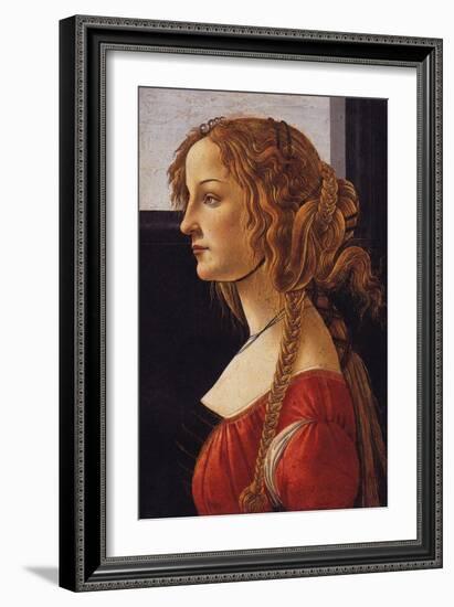 A Young Woman - Simonetti Vespucci-Sandro Botticelli-Framed Art Print