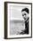 A Young Woman Sitting Near the Sea Wearing a Thick Jumper-RedHeadPictures-Framed Photographic Print