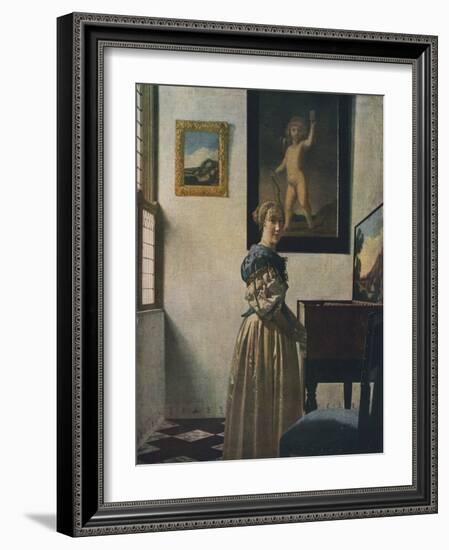 'A Young Woman Standing at a Virginal', about 1670-1672-Jan Vermeer-Framed Giclee Print