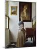 A Young Woman Standing at a Virginal. C.1670-Johannes Vermeer-Mounted Giclee Print