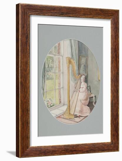 A Young Woman with a Harp, 2009-Caroline Hervey-Bathurst-Framed Giclee Print