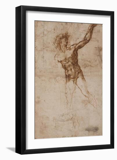 A Youth Beckoning-Michelangelo-Framed Art Print