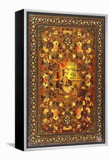 A Zand Book Cover Painted with a Central Seated Figure Within an Interior-null-Framed Premier Image Canvas