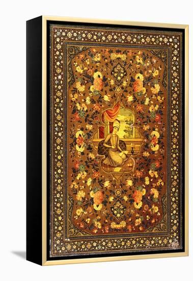 A Zand Book Cover Painted with a Central Seated Figure Within an Interior-null-Framed Premier Image Canvas