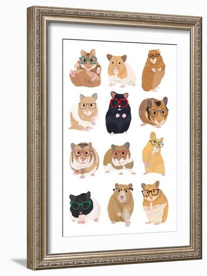 A1 Hamsters in Glasses-Hanna Melin-Framed Giclee Print