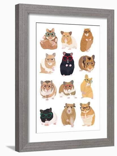 A1 Hamsters in Glasses-Hanna Melin-Framed Giclee Print