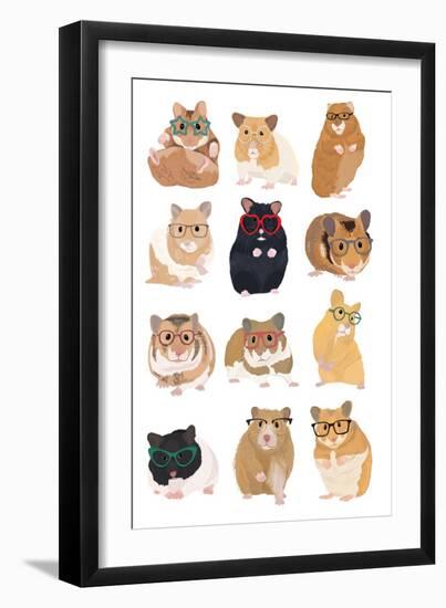 A1 Hamsters in Glasses-Hanna Melin-Framed Giclee Print