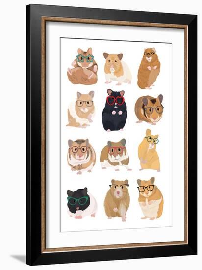 A1 Hamsters in Glasses-Hanna Melin-Framed Giclee Print