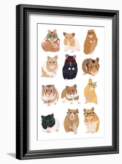 A1 Hamsters in Glasses-Hanna Melin-Framed Giclee Print