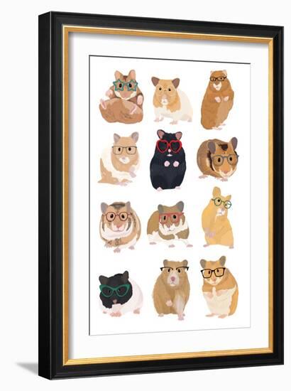 A1 Hamsters in Glasses-Hanna Melin-Framed Giclee Print