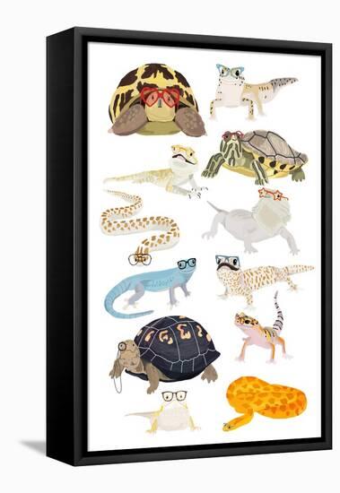 A1 Reptiles in Glasses-Hanna Melin-Framed Premier Image Canvas