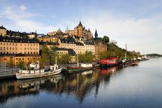 Stockholm Embankment with Boats-a40757-Photographic Print