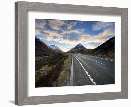 A82 Trunk Road Heading Across Rannoch Moor Towards Glencoe, Scotland-Lee Frost-Framed Photographic Print