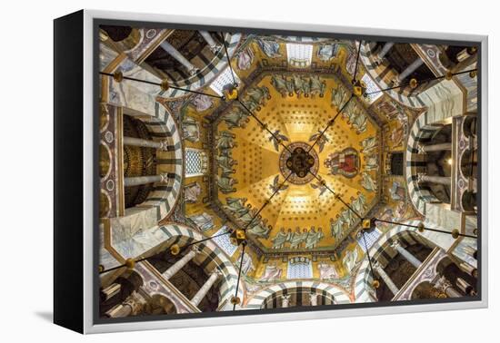 Aachen Cathedral Cupola and Barbarossa's Chandelier-G&M-Framed Premier Image Canvas