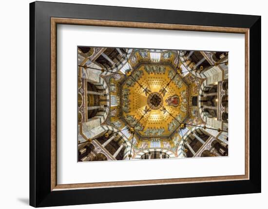 Aachen Cathedral Cupola and Barbarossa's Chandelier-G&M-Framed Photographic Print