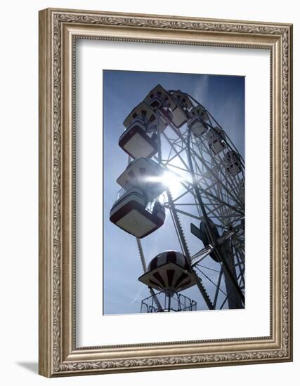 Aarhus, cultural capital in 2017 - Tivoli Friheden, big wheel, the sun, back light, detail-Gianna Schade-Framed Photographic Print