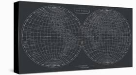 Map of the World, 1812 (chalkboard)-Aaron Arrowsmith-Stretched Canvas