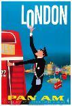London, England - Double Decker Bus - Pan American World Airways-Aaron Fine-Art Print
