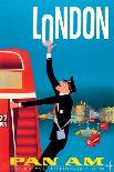 London England - Pan American World Airways, Vintage Airline Travel Poster, 1950s-Aaron Fine-Art Print