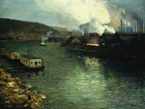 Evening, Factories on the River, 1923-Aaron Henry Gorson-Mounted Giclee Print