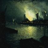 Steel Mills at Night, 1926-Aaron Henry Gorson-Mounted Giclee Print