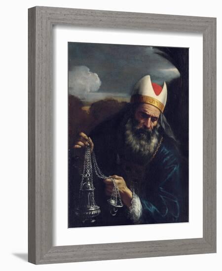 Aaron, High Priest of the Israelites, Holding a Censer-Pier Francesco Mola-Framed Giclee Print