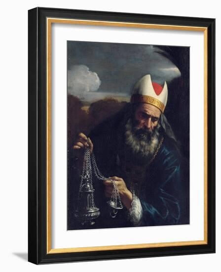 Aaron, High Priest of the Israelites, Holding a Censer-Pier Francesco Mola-Framed Giclee Print