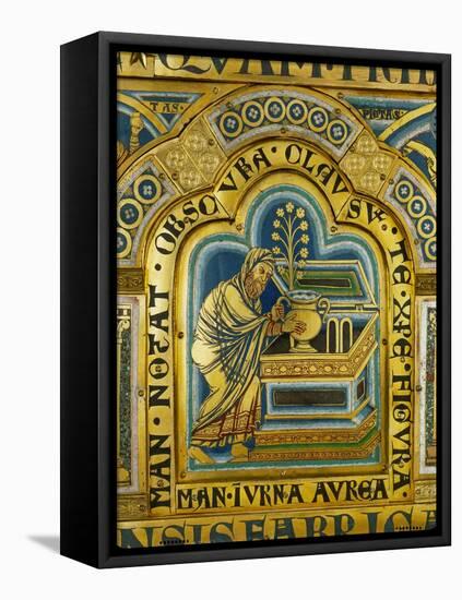 Aaron Puts a Golden Jar with Mannah in the Ark of the Covenant-Nicholas of Verdun-Framed Premier Image Canvas