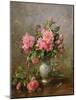AB/1022 Roses in a Blue and White Vase-Albert Williams-Mounted Giclee Print