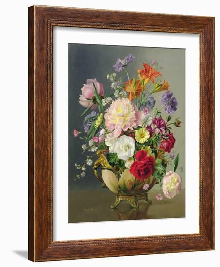 Ab/242 Flower Arrangement in a Porcelain Tureen-Albert Williams-Framed Giclee Print