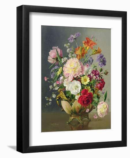 Ab/242 Flower Arrangement in a Porcelain Tureen-Albert Williams-Framed Giclee Print