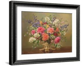 AB/297 An Arrangement of June Flowers-Albert Williams-Framed Giclee Print