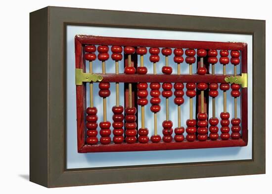 Abacus with the Numbers 0205847326212-Chinese School-Framed Premier Image Canvas