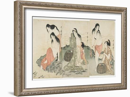 Abalone Divers, 1797-1798-Kitagawa Utamaro-Framed Giclee Print
