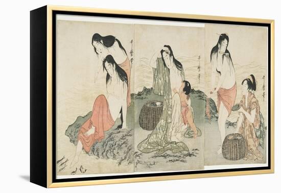 Abalone Divers, 1797-1798-Kitagawa Utamaro-Framed Premier Image Canvas