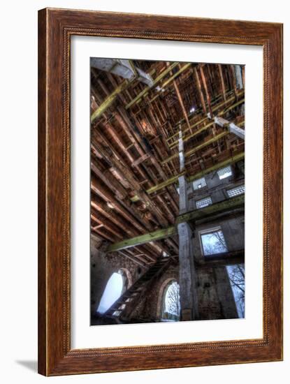 Abandoned Building Interior in Winter-Nathan Wright-Framed Photographic Print