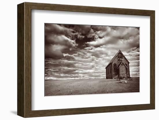 Abandoned Church in the Desert, with Stormy Skies-Robyn Mackenzie-Framed Photographic Print