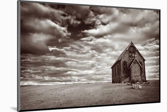 Abandoned Church in the Desert, with Stormy Skies-Robyn Mackenzie-Mounted Photographic Print