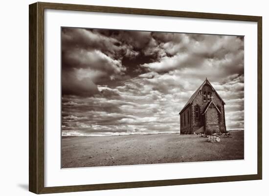 Abandoned Church in the Desert, with Stormy Skies-Robyn Mackenzie-Framed Photographic Print