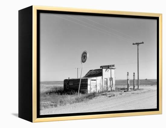 Abandoned Garage on Highway Number 2. Western North Dakota, October 1937-null-Framed Stretched Canvas