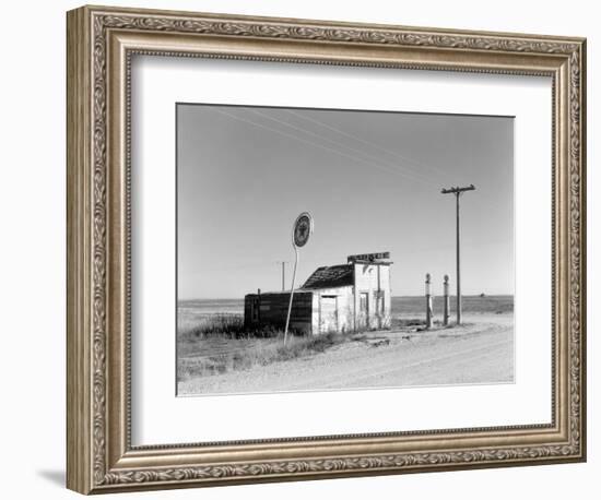 Abandoned Garage on Highway Number 2. Western North Dakota, October 1937-null-Framed Art Print