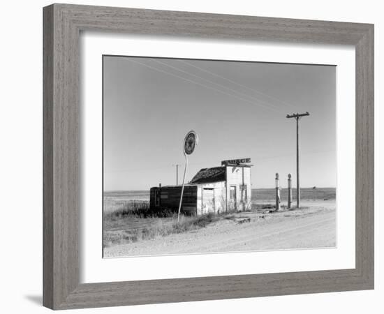 Abandoned Garage on Highway Number 2. Western North Dakota, October 1937-null-Framed Art Print