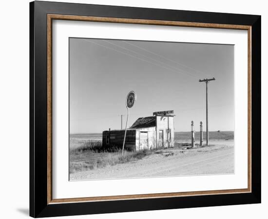 Abandoned Garage on Highway Number 2. Western North Dakota, October 1937-null-Framed Art Print